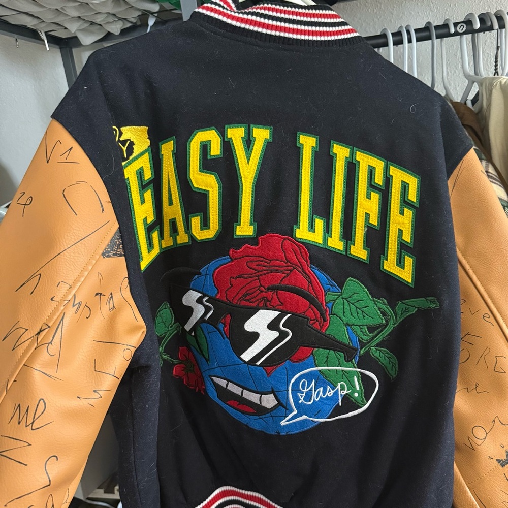 Easy Life Varsity Jacket with Graphic Back